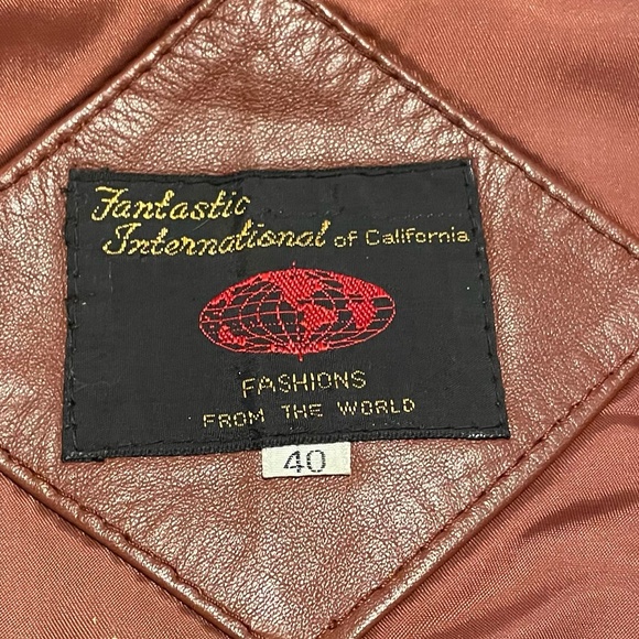 Vintage 70/80s Fantastic International of CA Leather Coat w/ Hood & Liner Sz 40‎ - Picture 8 of 10